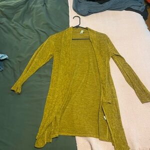 Pomelo Yellow Cardigan Sweater Open Front Knit